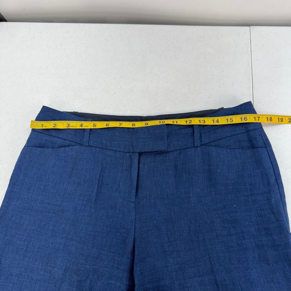 The Limited Cassidy Fit Blue Linen Wide Leg Pants Size 8 Reg Linen Trousers - Picture 6 of 9